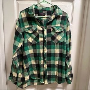 Mishka Green Plaid Long Sleeve Button Up